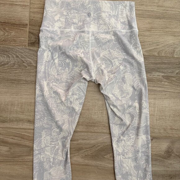 Lululemon Wunder Under Crop (Hi-Rise) 21" Eternal Wave White Leggings - Picture 7 of 10
